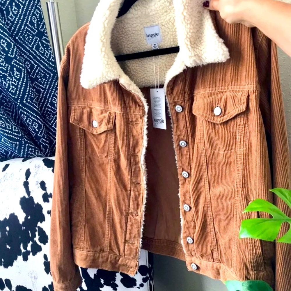 NWT Sherpa-lined corduroy jacket